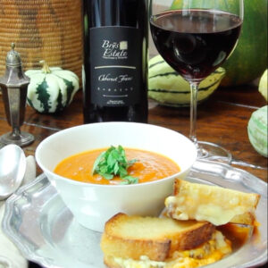 Roasted Tomato Soup with Baked Grilled Cheese