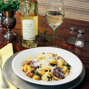 Cavatappi with Sausage, Kale & Fingerling Potatoes